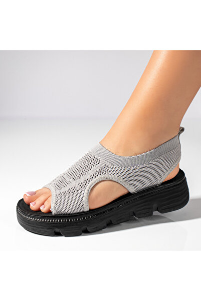 BMoD Grey women's sandals with perforations and elastic strap MOD11375