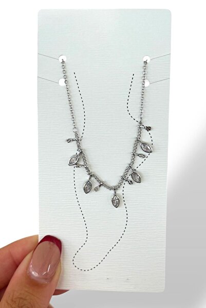 TAKIŞTIR Silver Color Stone Detailed Anklet