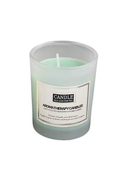 Flippy Scented Candle, Translucid Jar, 6.2 x 5.2 cm, Cedar, Green