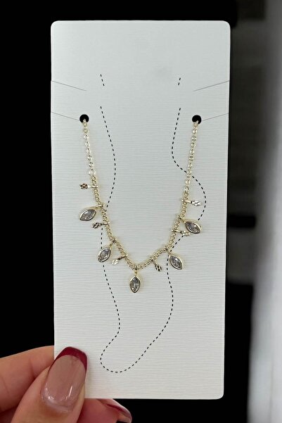 TAKIŞTIR Gold Color Stone Detailed Anklet