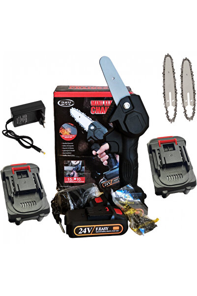 DDT Mini fierastrau (mini drujba) cu 2 acumulatori Mustang , 24 V , 2 Ah , lama de 13 cm lungime + Lama