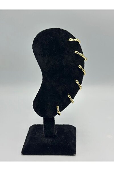 MyladyAccessoriess Bone Model 6-Piece Ring Set Earrings Gold
