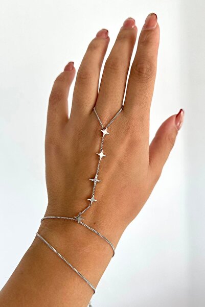 TAKIŞTIR Silver Color Star Figured Shahmeran