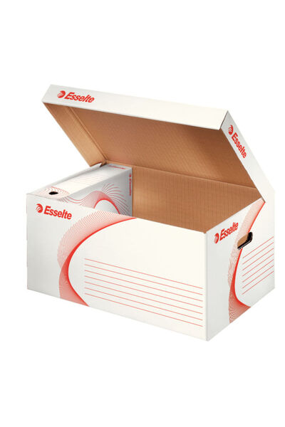 Esselte Cardboard filing box with lid 25mm white Standard