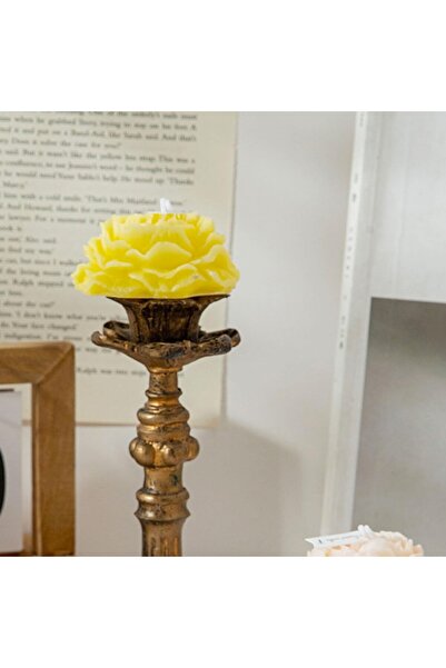 Flippy Scented Candle, Rose Model, Citrus Scent, 70 g, 7.5x3.5x7.5 cm, 10h, Yellow