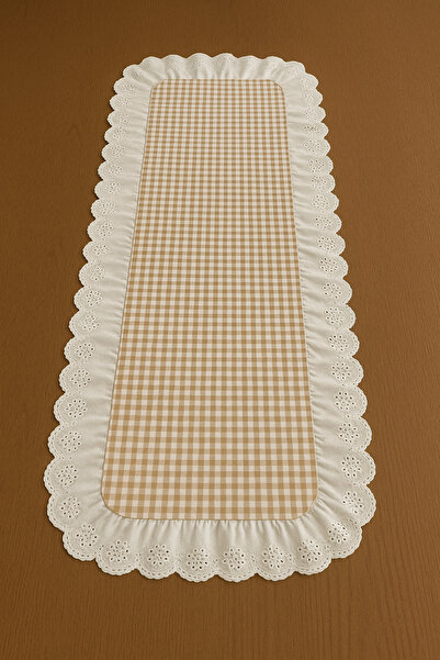 Belomia Home Collection Pötikareli Zefir Kumaş Fisto Fırfır Detaylı Runner 40...