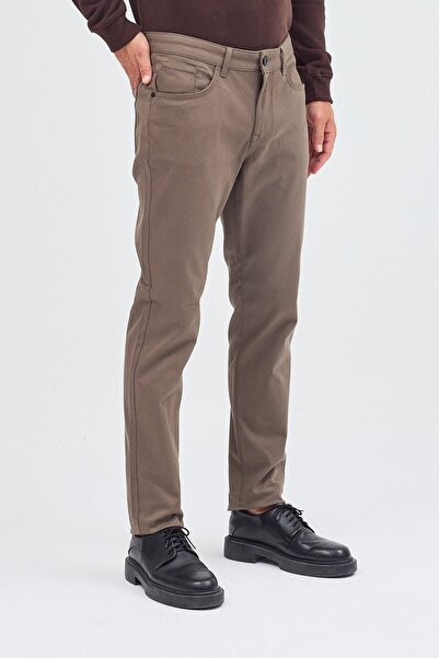İmza Haki 5 Cep Düz Paça Pamuklu Slim Fit 5 Cep Casual Pantolon 1003255154