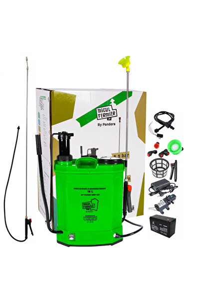 Golden Fish Pompa de stropit cu acumulator & manuala, 2 in 1 Micul Fermier 16 L, 12 V, 2.3 MPA + Lance extensibi