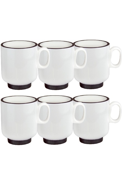 Culinaro Set 6 cani MUG portelan HELLA WHITE 400ml,alba
