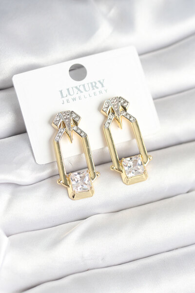 Toptan Bulurum Brass Gold Color Vintage Women's Earrings