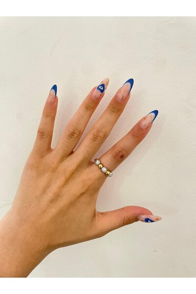 MyladyAccessoriess خاتم توبتشوك بتفاصيل حجر الزركون مزدوج اللون