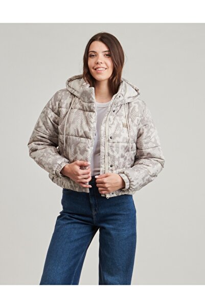 Vans Kadın Mont Bej Mont Kısa Hillgate AOP Cropped Puffer