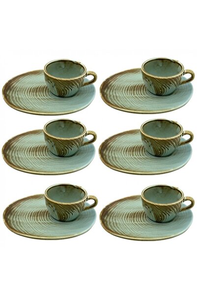 Culinaro Set ceasca cu farfurioara ondulata River pentru cafea 200ml din port...