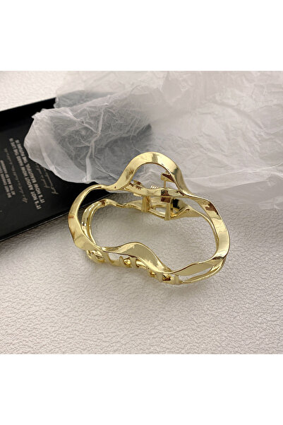 cityvision Gold Color Metal Ellipse Model Hairpin Hair Clip 7 cm