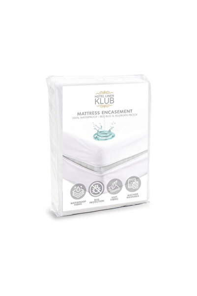 Hotel Linen Klub Premium Quality Mattress Encasement – Full Coverage with Zipper Enclosure, Fits Upto 25 cm