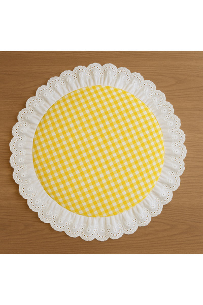 Belomia Home Collection Pötikareli Zefir Kumaş Fisto Fırfır Detaylı Yuvarlak ...