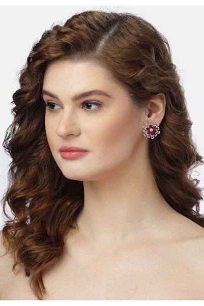 Avant-Garde Paris Ruby-Red Floral Earrings