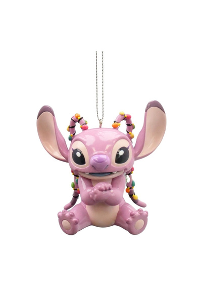 Disney Ornament de Crăciun pentru brad, înger 3D, Lilo și Stitch, 8 cm, roz