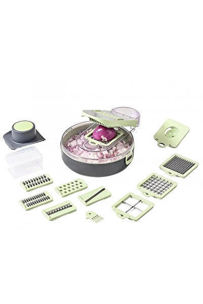 Flippy Multifunctional Slicer, Flippy, Grater, 8 in 1, for Fruits and Vegetables, 12 Pieces, Stainless Steel Blades