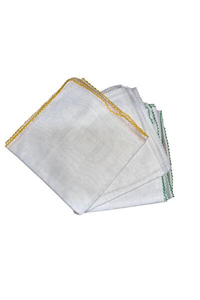 mih avm iç tülbent beyaz 90x90cm renkli kenar