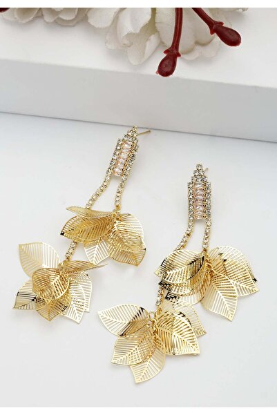 Avant-Garde Paris Cercei suspendați cu frunze aurii