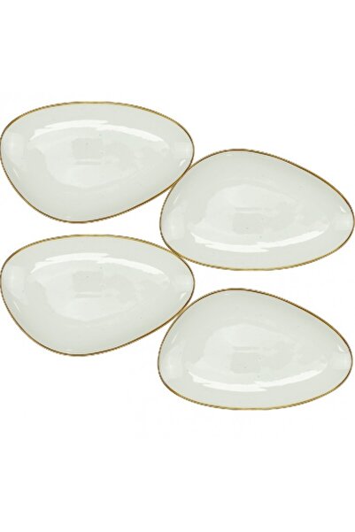 Culinaro Set 4 farfurii intinsa portelan triunghiulara ARIZONA GLISS, 28x17,5xh2cm