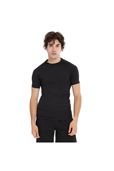 Sportive Yuma Slim Erkek Siyah Antrenman T-Shirt 25KE1026-SYH