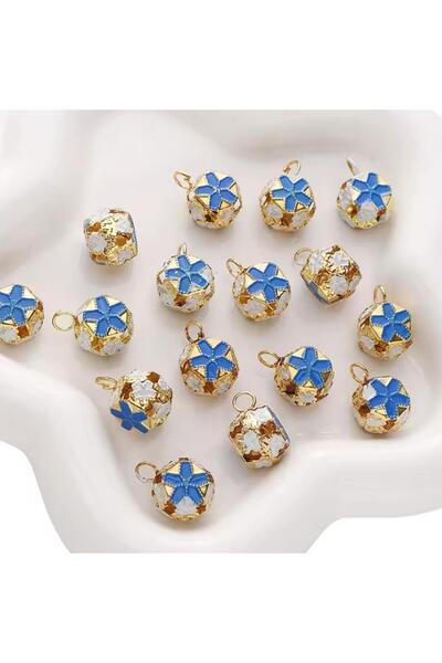 iğne izi Çiçekli kulplu çan, hayvan tasma zili, amigurumi zili, kına gecesi t...