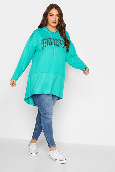 Stil Diva Plus Size Long Sleeve Hooded Sequined Tunic 301774