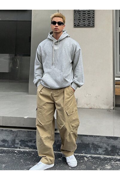 AFROGİYİM Унісекс BBB з принтом, з капюшоном, 2 нитки, світшот