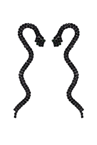 Avant-Garde Paris Black Showstopper Serpent Earrings