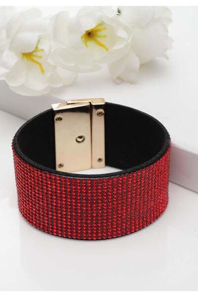 Avant-Garde Paris Brățară din piele cu cristale de lux