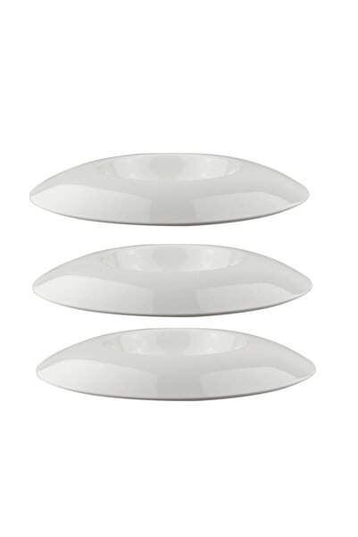 Culinaro Set of 3 porcelain gourmet plates Vision White 28cm