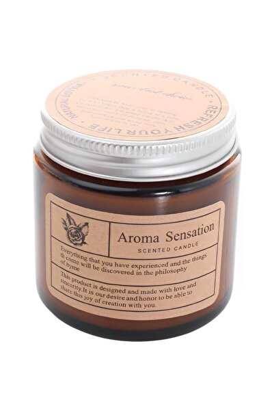 Flippy Scented Candle – Brown Jar, Freesia & Pear, Vegetable Wax, 6 x 6.5 x 6.5 cm