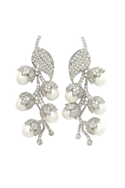 Avant-Garde Paris Cercei cu frunze și zirconiu cubic din colecția Diva