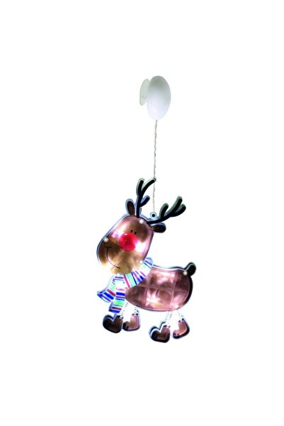 Home Decorațiune pentru fereastră cu ren, cu 10 LED-uri, lumină albă rece, în...