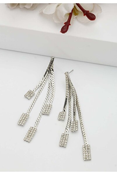 Avant-Garde Paris Cercei cu lanț și pietre pătrate