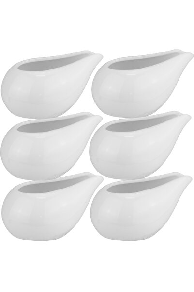 Culinaro Set 6 sosiere portelan METEOR WHITE, 100ml, alba