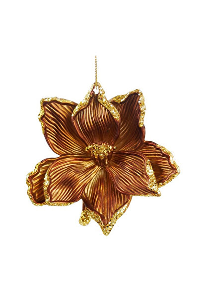 BraziPremium By OLLMA Ornament de brad de Crăciun cu sclipici, 10 cm, maro