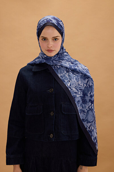 cs camellia scarf Paradise Kashmir Shawl - Navy Blue