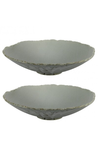 Culinaro Set 2 farfurii adanci portelan FUJI ASH 25xh6cm