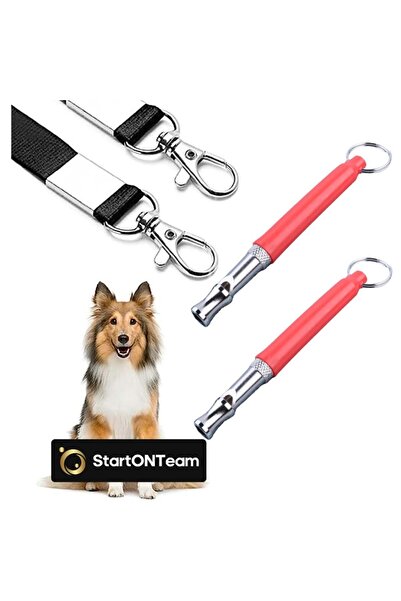 StartONTeam Fluier profesional cu ultrasunete anti-lătrat pentru dresaj, respingere sau rependere câini agresivi, roșu