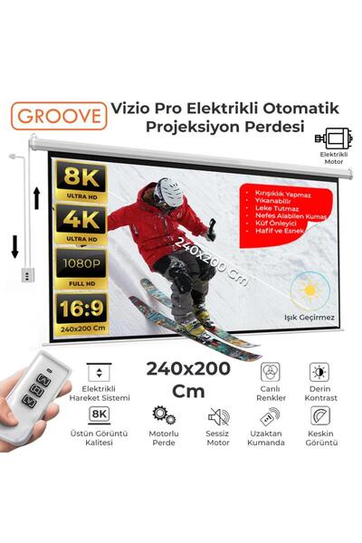 Groove Vizio Pro 240x200cm Blackout Işık Geçirmez Elektrikli Otomatik Kumanda...