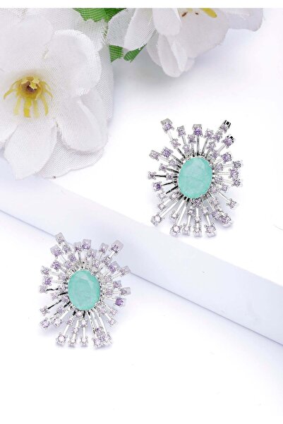 Avant-Garde Paris Light Purple Snowflake Oval Stud Earrings