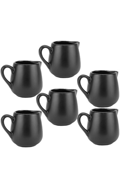 Culinaro Set 6 latiere cu toarta, portelan VISION BLACK 90ml
