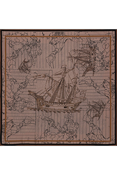 Aker 90X90 Bosphorus Çift Taraflı İpek Twill Eşarp