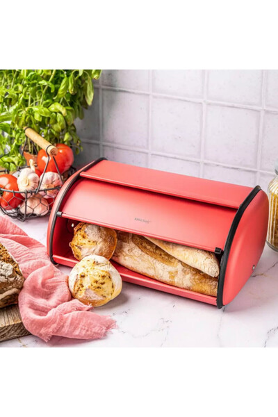 Kinghoff Bread box KH 1753, 36 cm, Lightweight and sturdy construction, Steel, Red