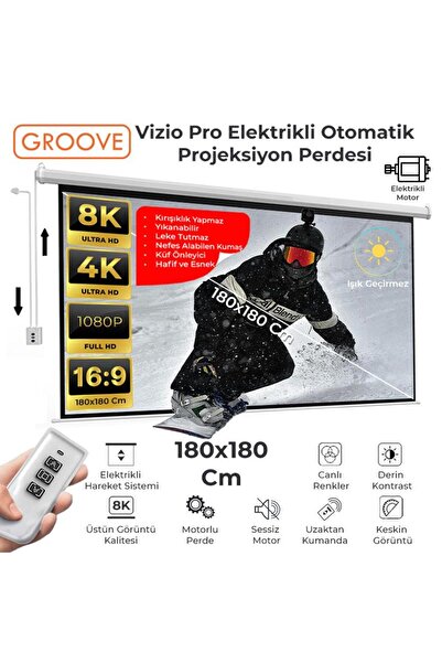 Groove Vizio Pro 180x180cm Blackout Işık Geçirmez Elektrikli Otomatik Kumanda...