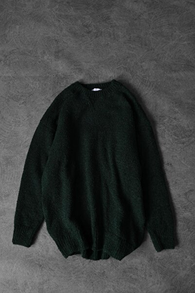 Slatra Ανδρικό πουλόβερ από μαλλί χακί με λαιμόκοψη oversize