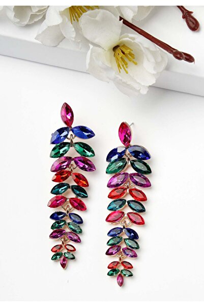 Avant-Garde Paris Cercei suspendați în formă de frunză în cascadă multicoloră